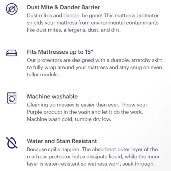 Purple Mattress Protector (New) - California King - Picture 5 of 6